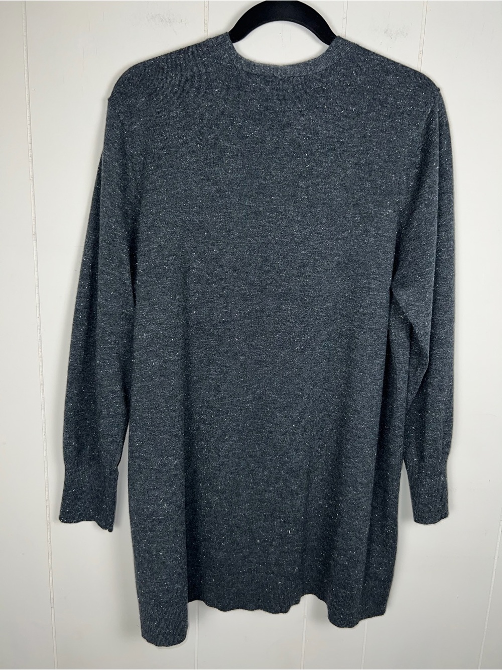 Chico's Dark Gray Open-Front Sparkle Cardigan Women’s Size XL (3) - Picture 6 of 9